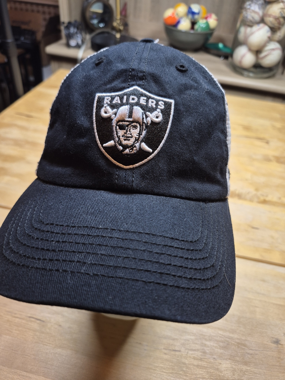 Raiders Black Embroidered Logo Fitted Baseball Cap